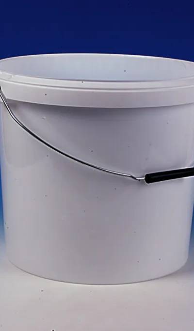Seau autoclavable en plastique blanc avec couvercle, 18 L