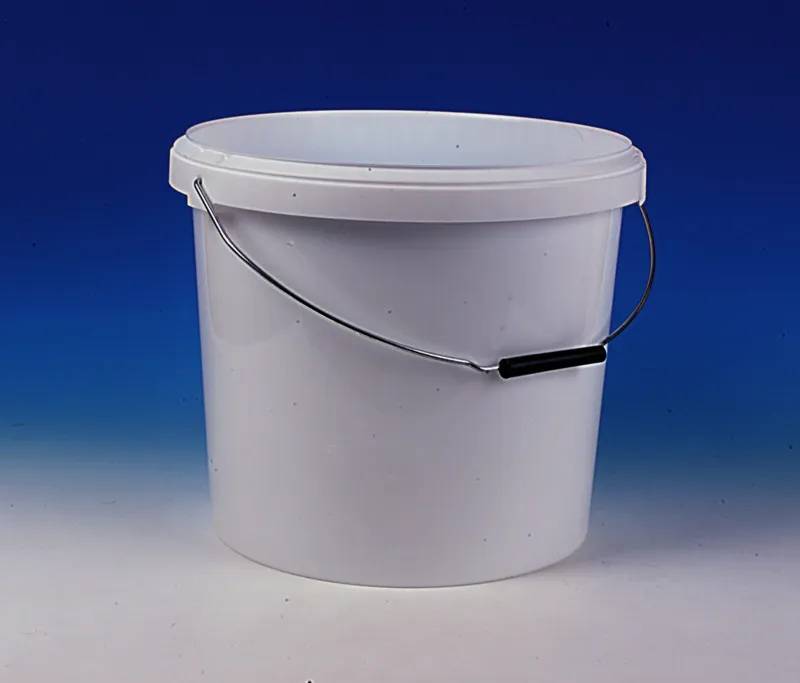 Seau autoclavable en plastique blanc avec couvercle, 18 L