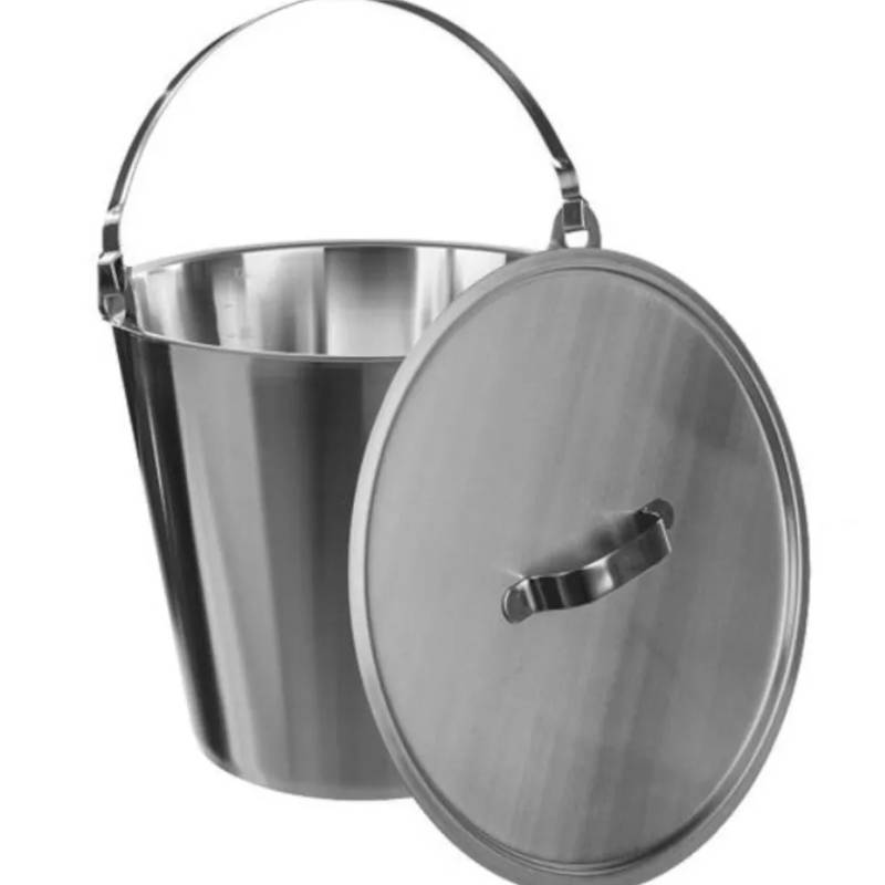 Seau gradué en acier inoxydable avec anse, 10 L