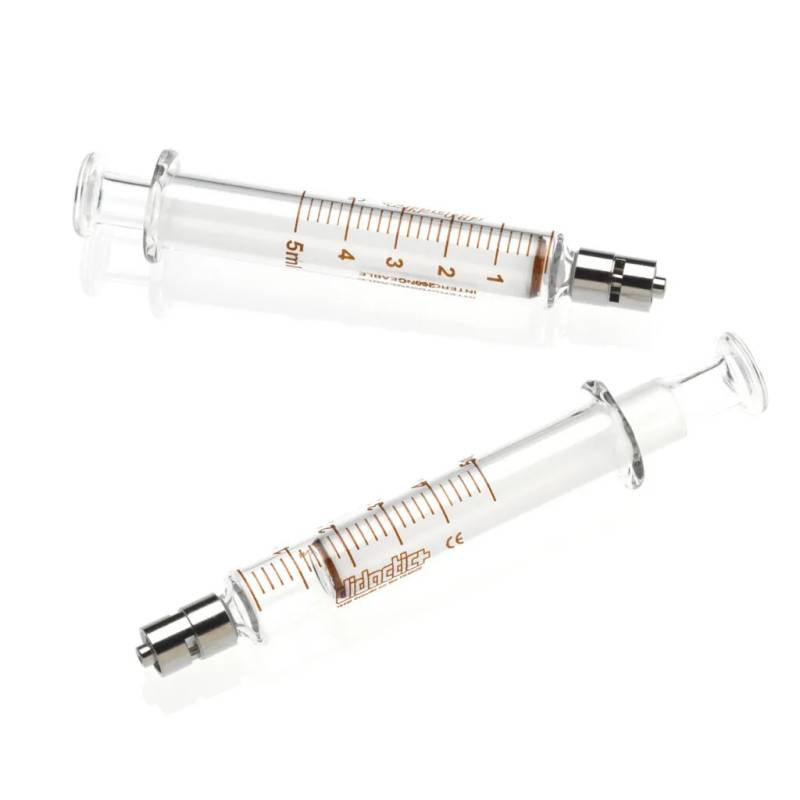 Seringue en verre 2 pièces, 5 mL, embout Luer Lock centré non stérile