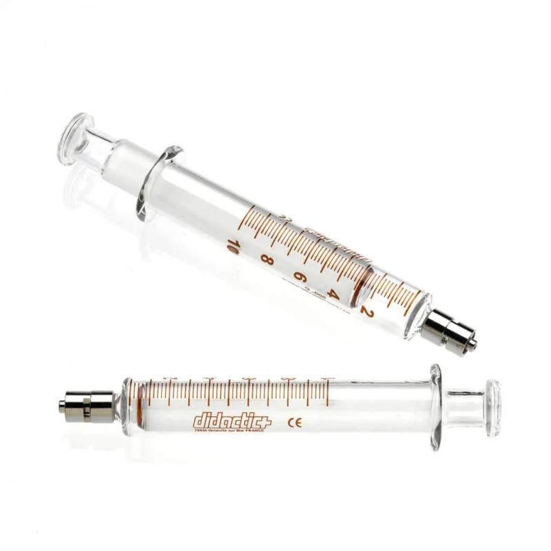 Seringue en verre 2 pièces, 10 mL, embout Luer Lock centré non stérile