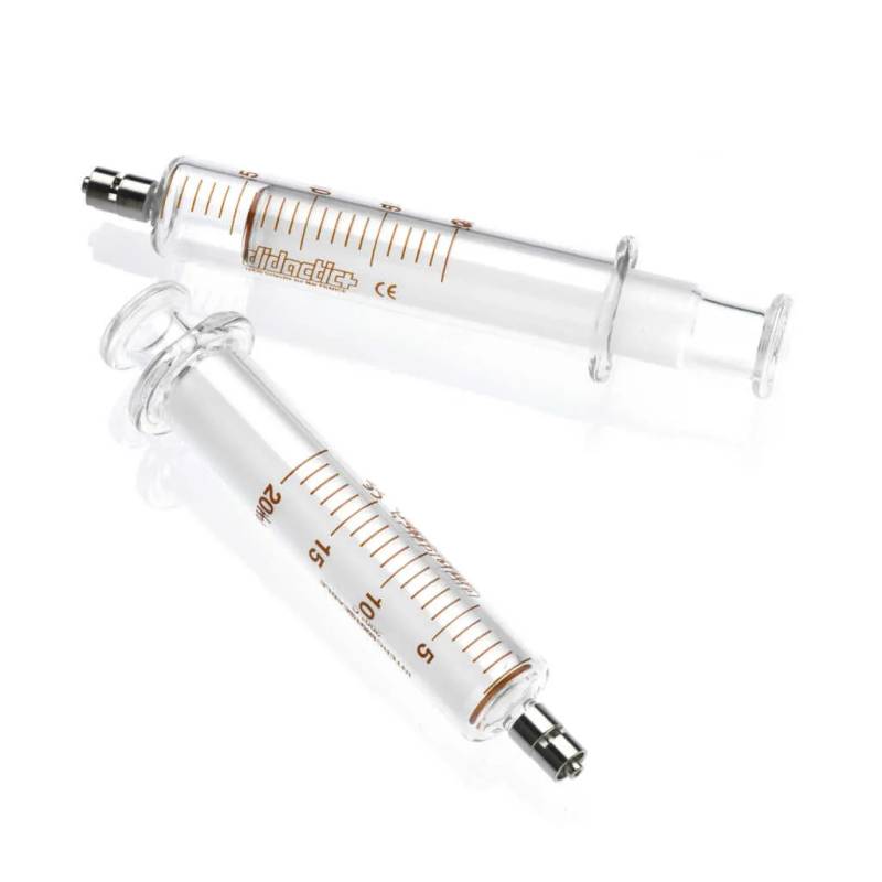 Seringue en verre 2 pièces, 20 mL, embout Luer Lock centré non stérile