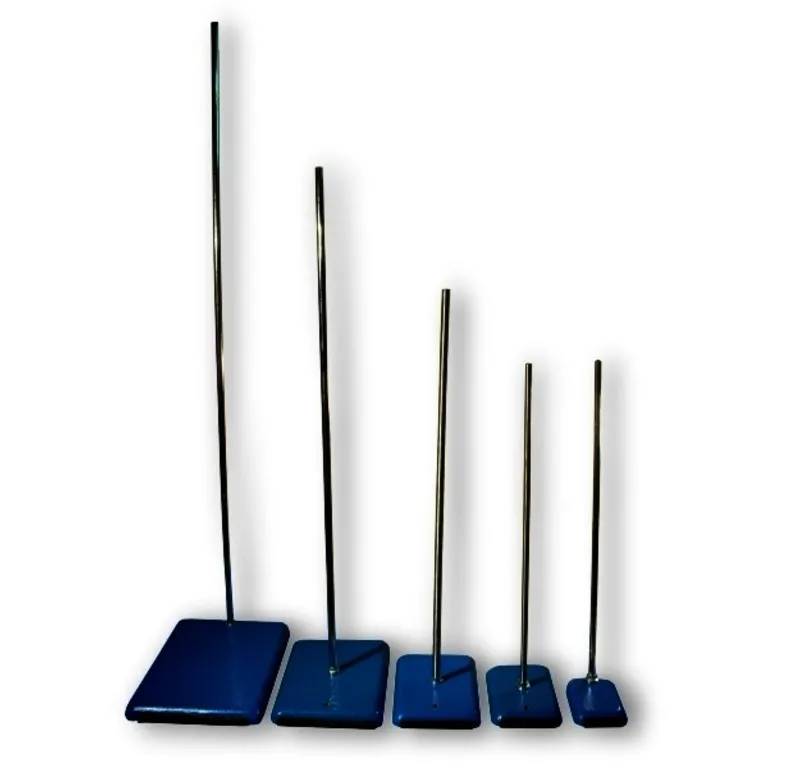 Statif rectangulaire bleu, 200 x 125 mm, tige 600 mm, diamètre 12 mm