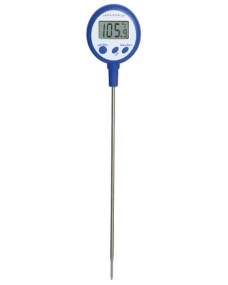 Thermomètre numérique Traceable — sonde intégrée 20 cm, certificat d'étalonnage