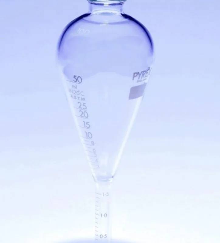 Tube à centrifuger en verre Pyrex, forme poire, gradué ASTM, 100 mL — lot de 2