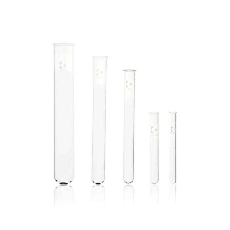 Tube à essai en verre Duran, bord évasé, 34 mL — lot de 100