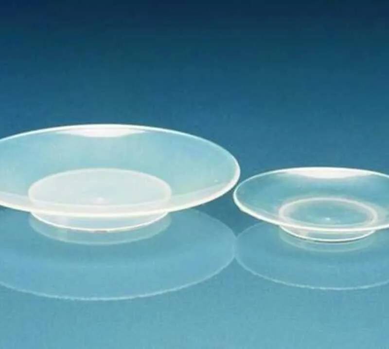 Verre de montre en PP Ø 60 mm, base moulée, autoclavable